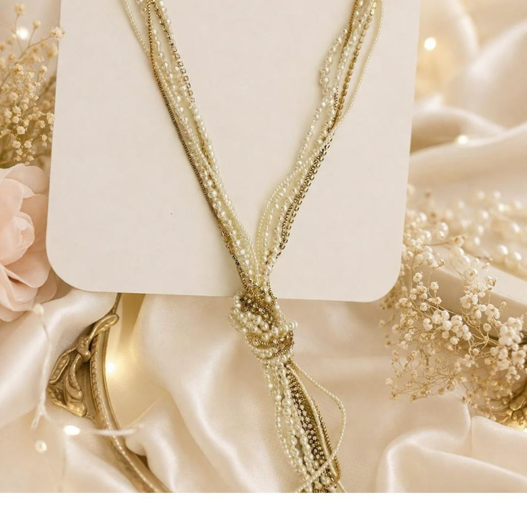 ✨ White Pearl Tassel Necklace ✨