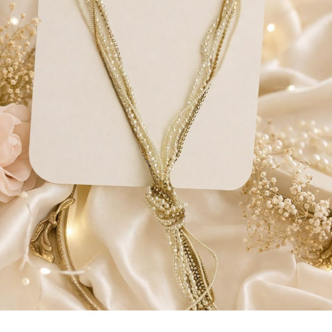 ✨ White Pearl Tassel Necklace ✨