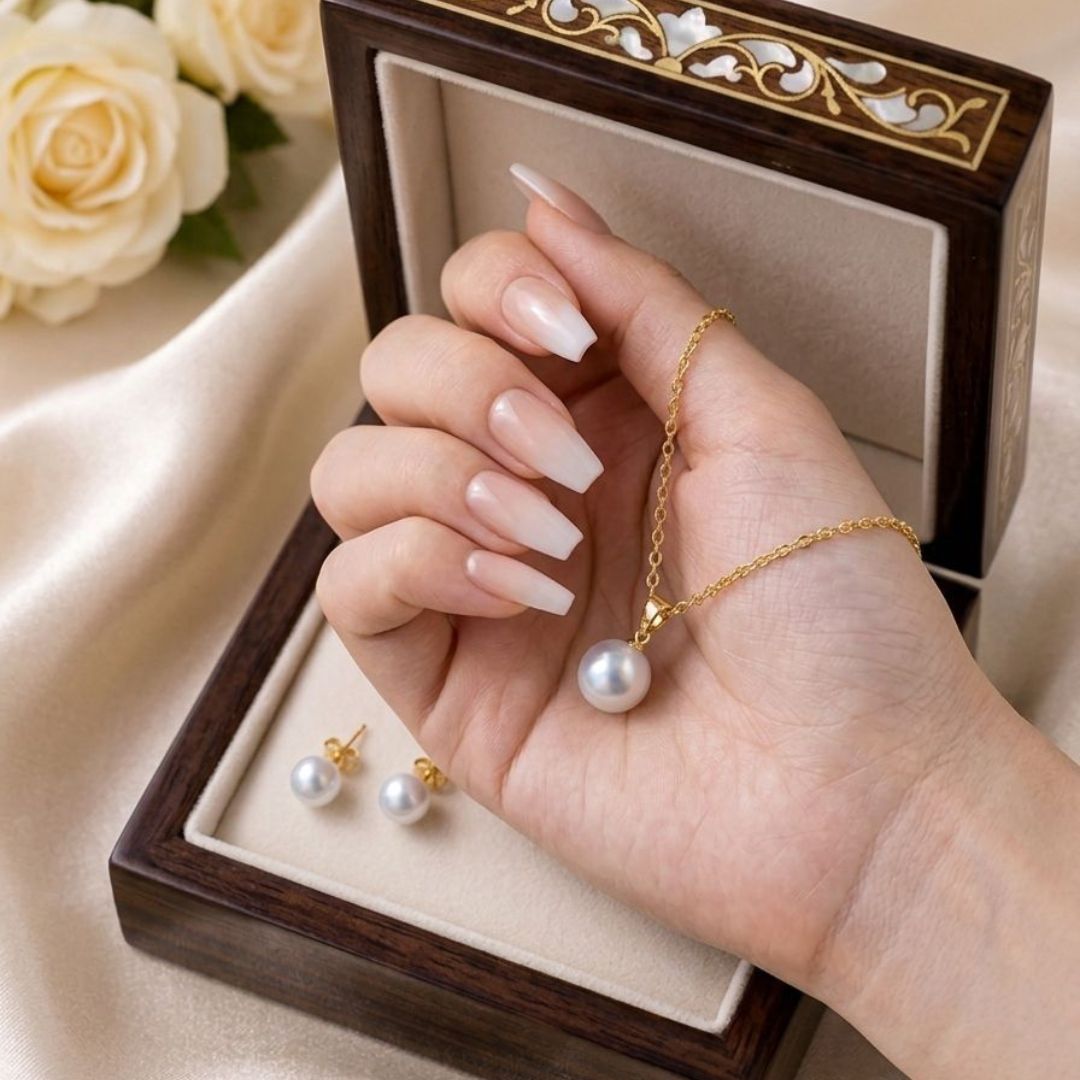 Elegant Pearl Pendant & Stud Earrings Set