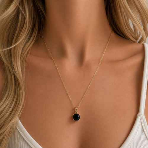 Black Pendant Lockit, Stud Earrings & Adjustable Ring