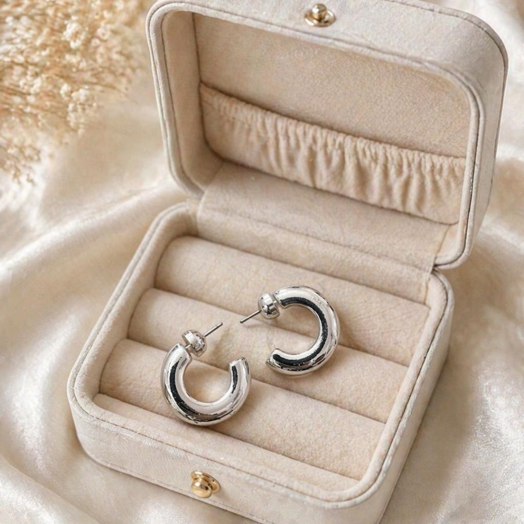 Classic Silver Hoop Earrings ✨