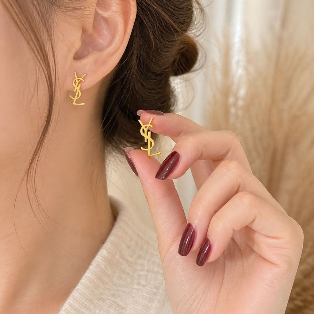 Trendy Golden Stud Earrings