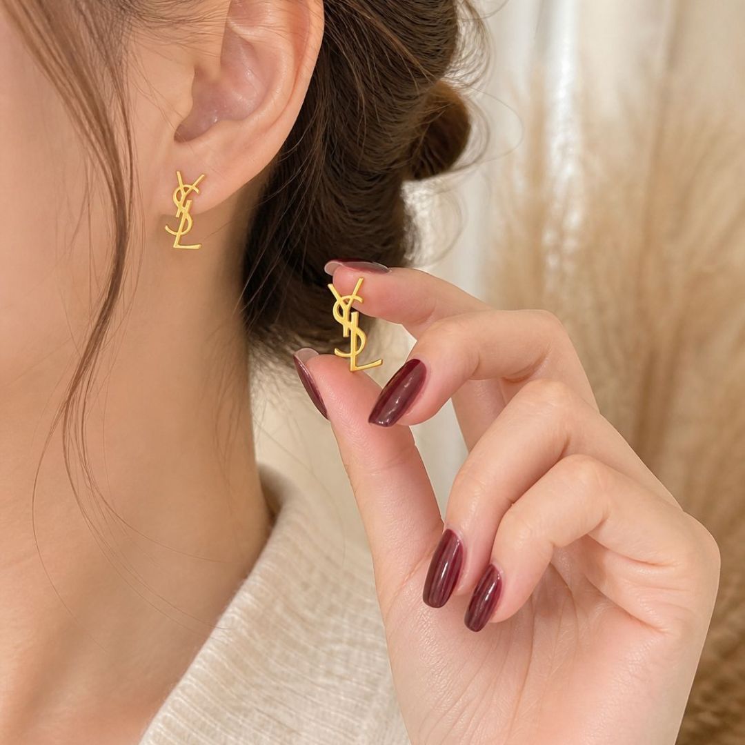 Trendy Golden Stud Earrings