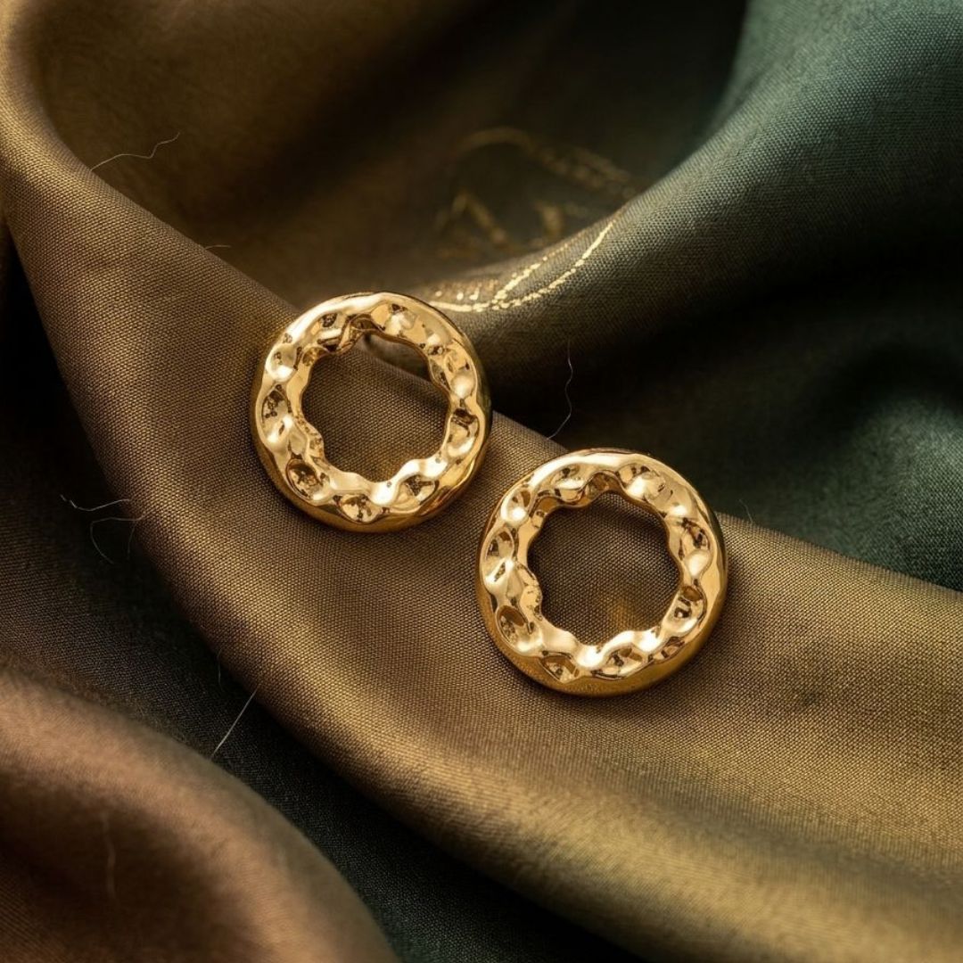 Gold Hollow Circle Earrings