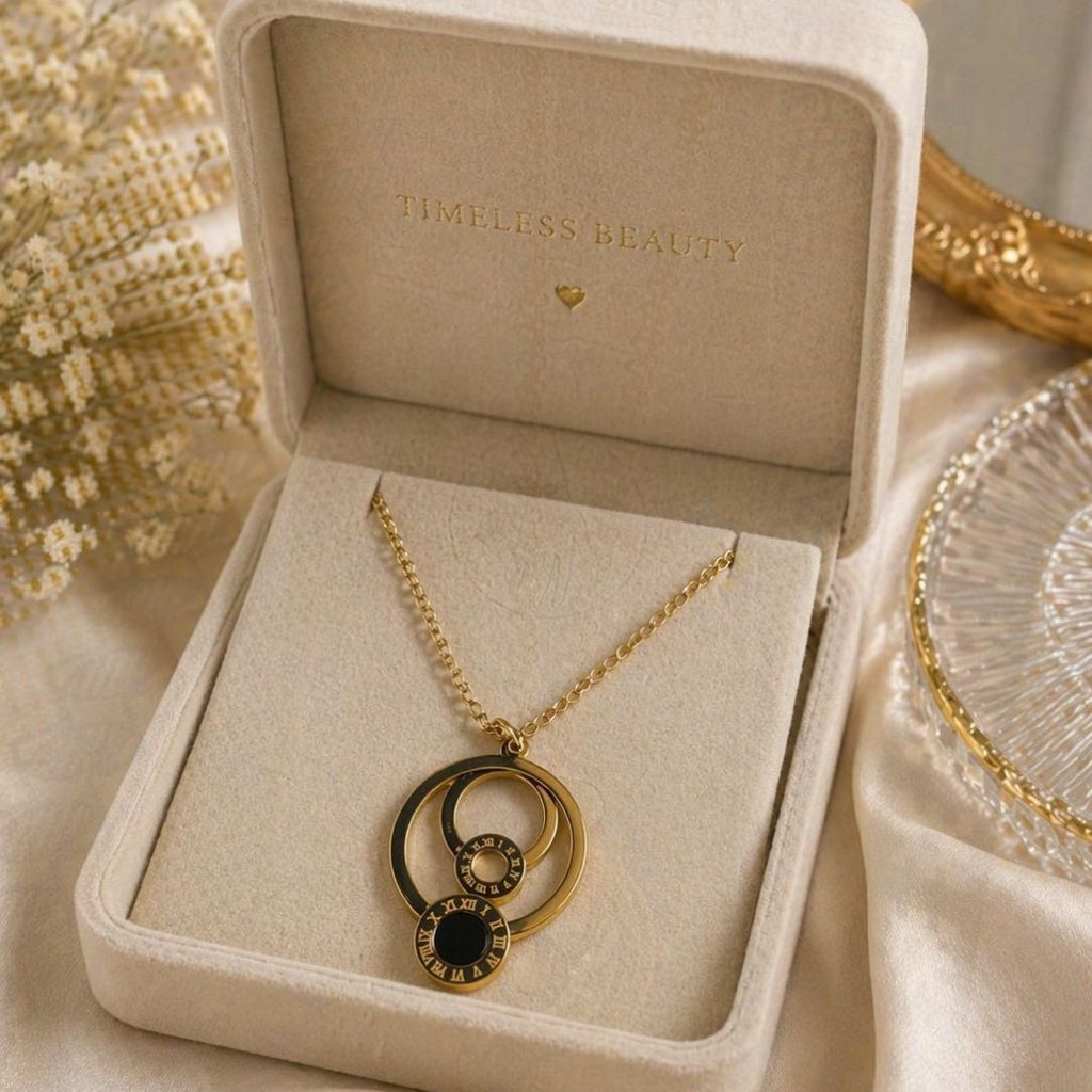 Elegant Black Stone Gold Jewelry Set 🖤💛✨