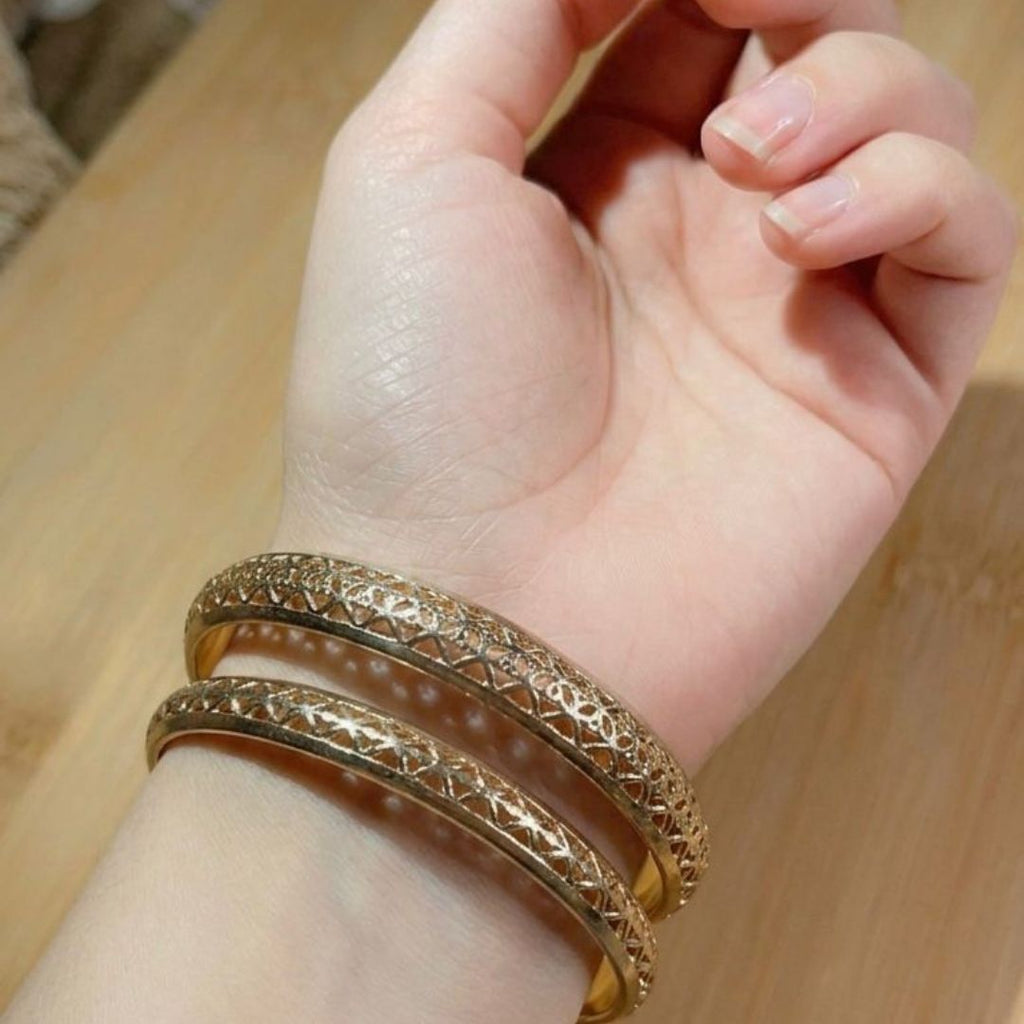 Elegant Gold Bangles Set ✨