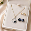 Elegant Black Clover Jewelry Set