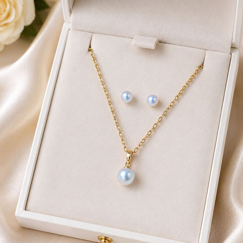 Elegant Pearl Pendant & Stud Earrings Set