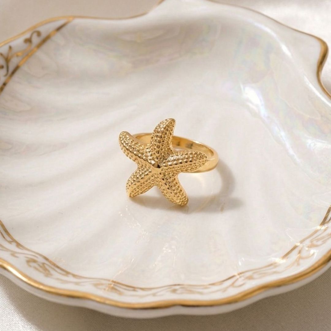 Golden Starfish Ring
