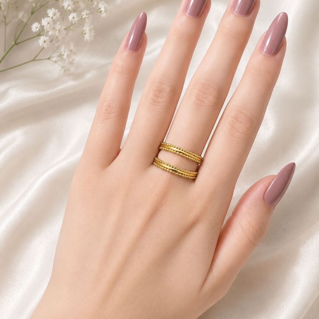 Trendy Stainless Steel Multi Layer Ring