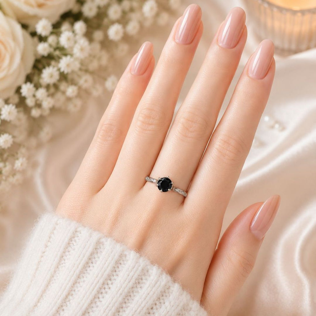 Black  Blue , Honey Brown Crystal Ring