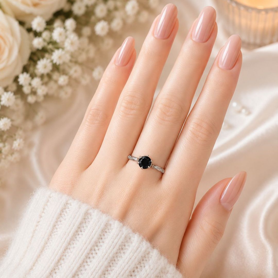Black  Blue , Honey Brown Crystal Ring