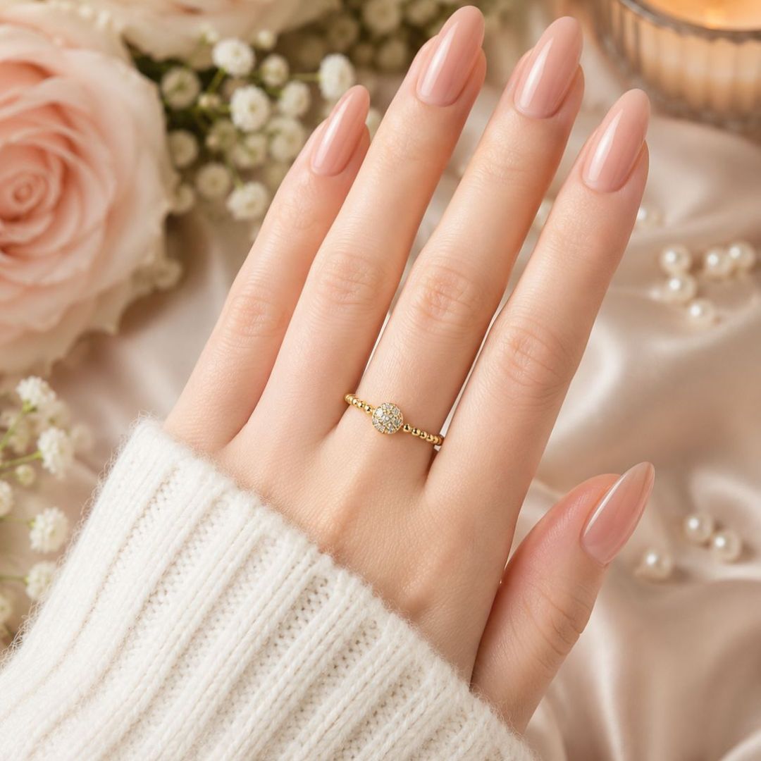 Simple, elegant Crystal Solitaire Ring