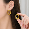 Stainless Steel Seashell Hoop Earrings