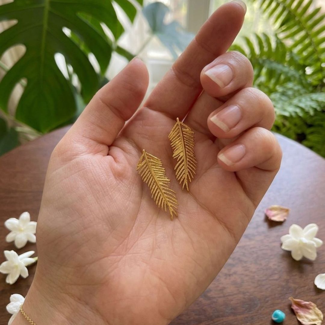 Elegant Gold Leaf Earrings