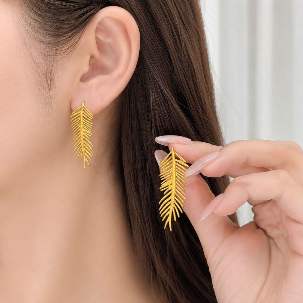Elegant Gold Leaf Earrings