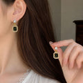 Black Crystal Drop Earrings