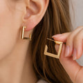 Gold Square Hoop Earrings