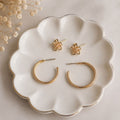 Golden Floral Hoop Earrings