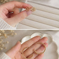 Golden Floral & Twisted Hoop Earrings Set