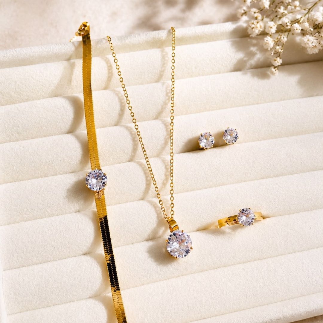 Elegant Necklace Set (Necklace, Bracelet, Ring & Earrings)