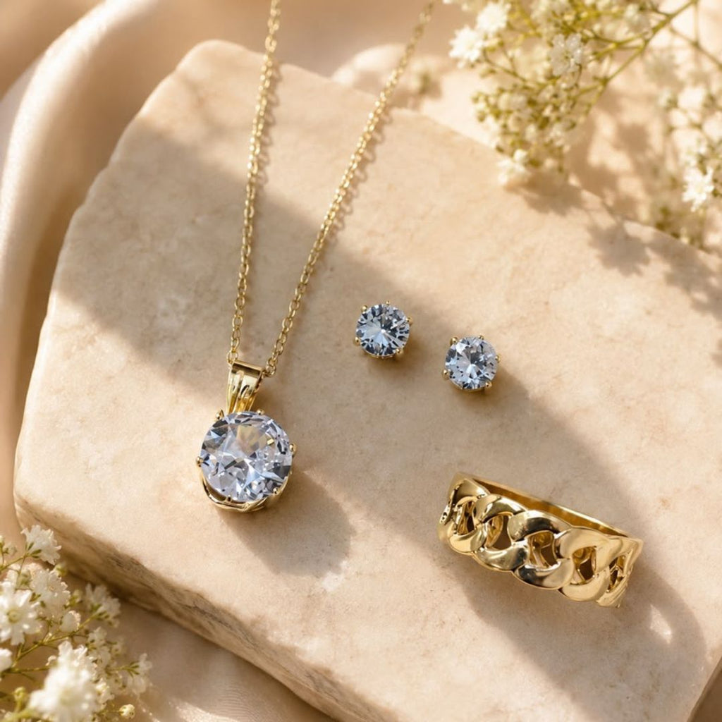 Luxury White Crystal Jewelry Set