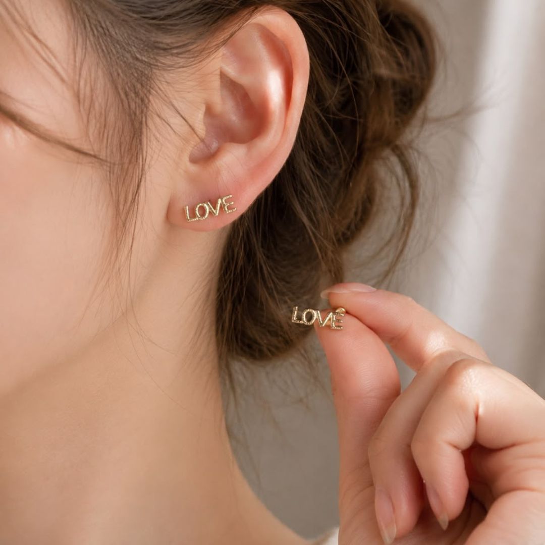 Gold & Pearl Stud Earrings Set