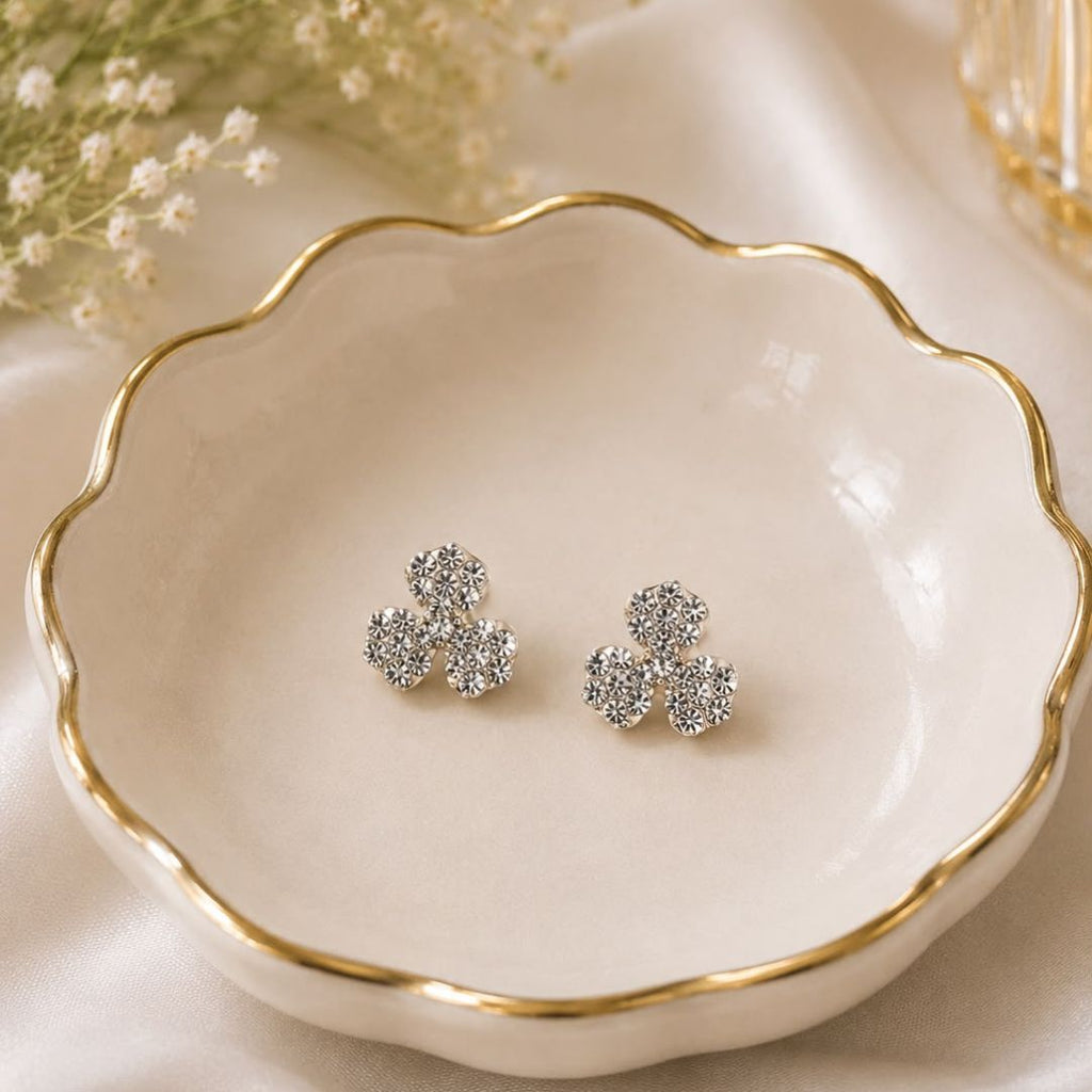 Elegant Sparkling Flower Earrings