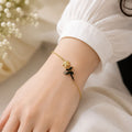 Elegant Black Butterfly Gold Bracelet