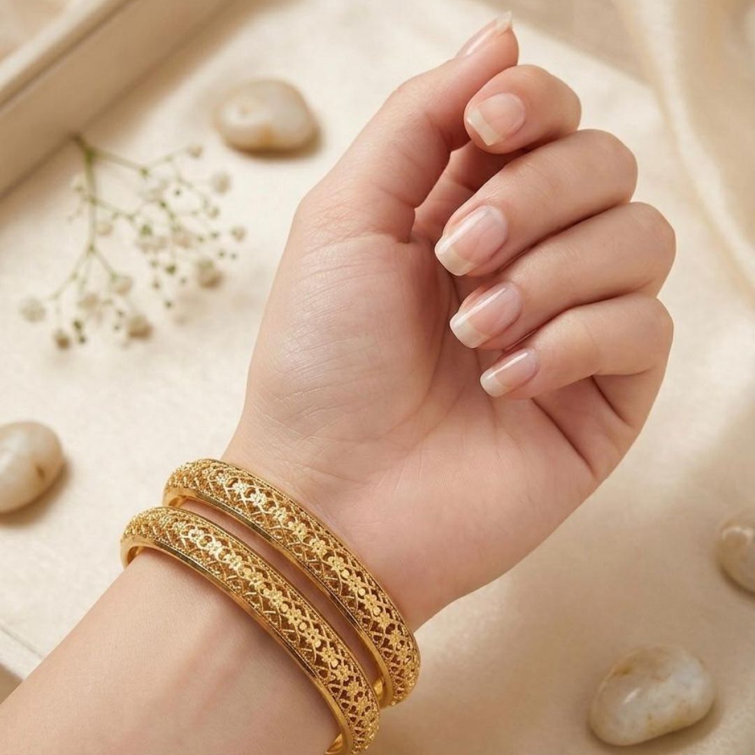 Elegant Gold Bangles Set ✨