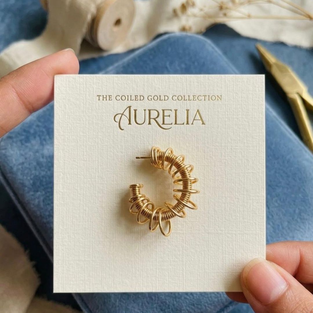 Golden Coiled Hoop Earrings 💫