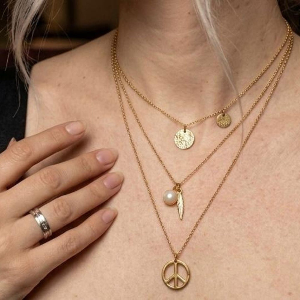 Layered Gold Charm Necklace Set ✨