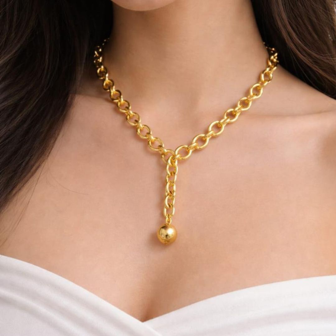 Golden Drop Charm Necklace 💛