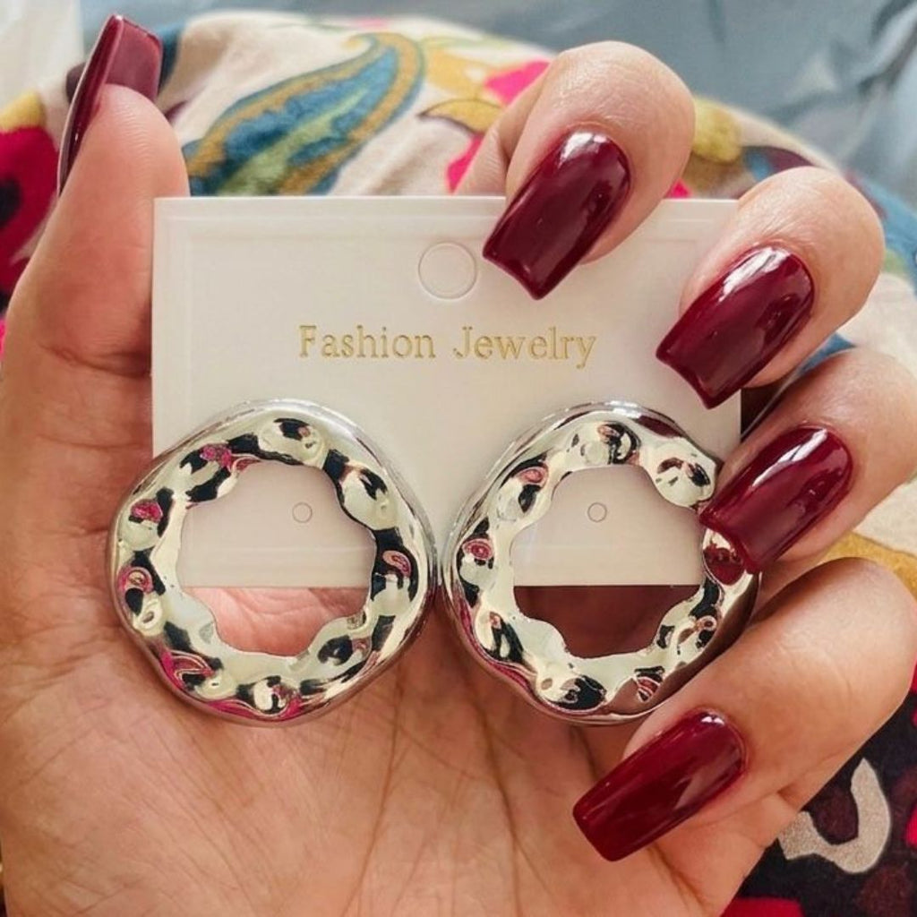 Silver Hollow Circle Earrings