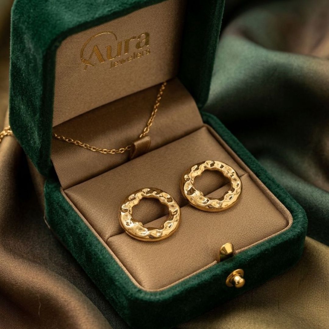 Gold Hollow Circle Earrings