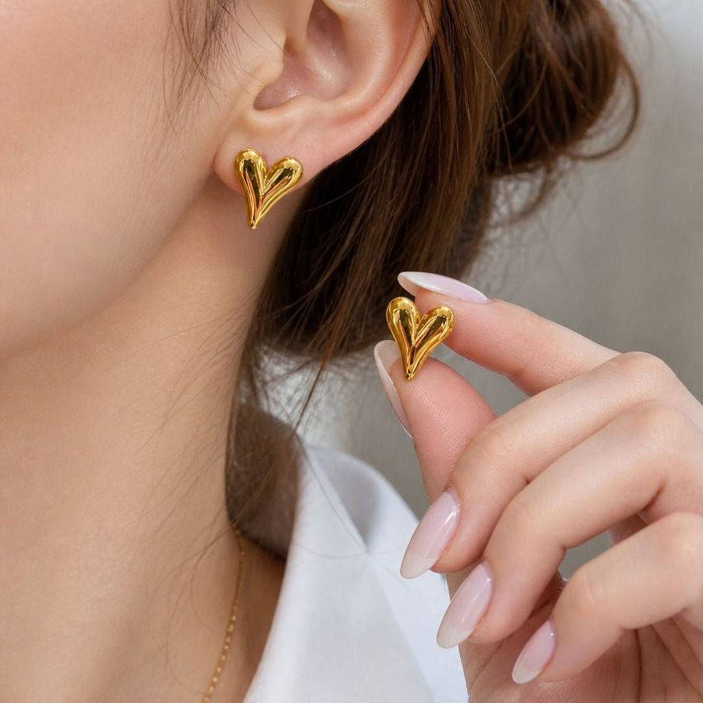 Stainless Steel Love Heart Earrings