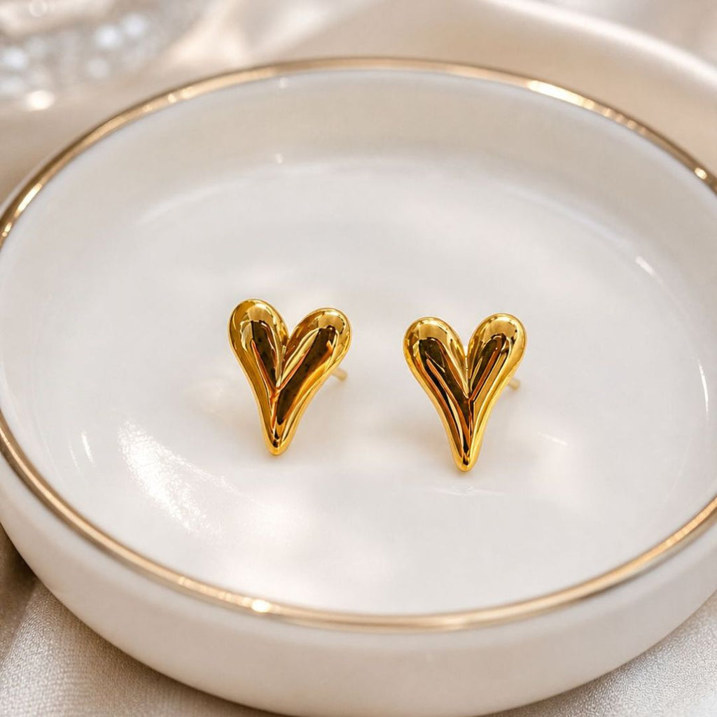 Stainless Steel Love Heart Earrings