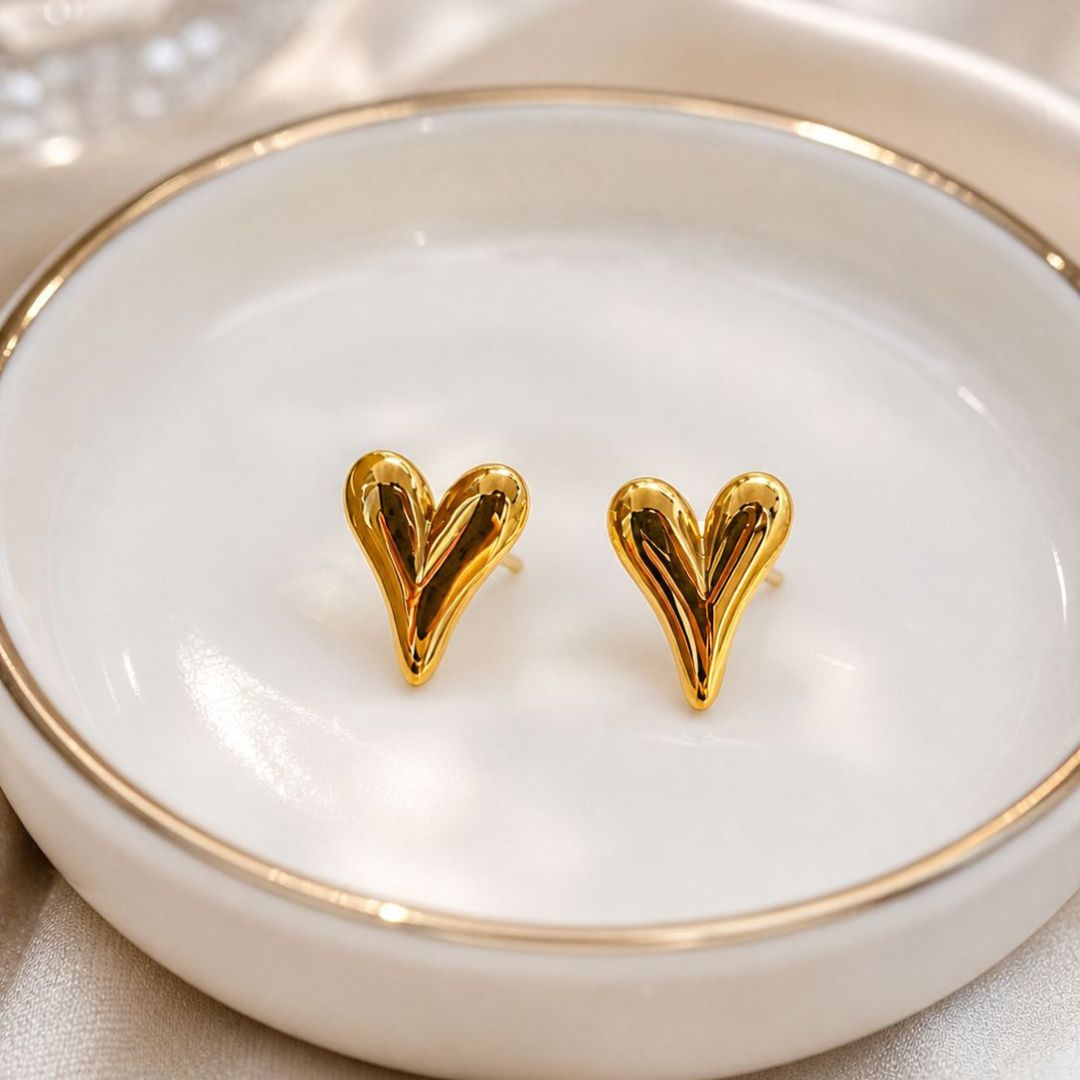 Stainless Steel Love Heart Earrings