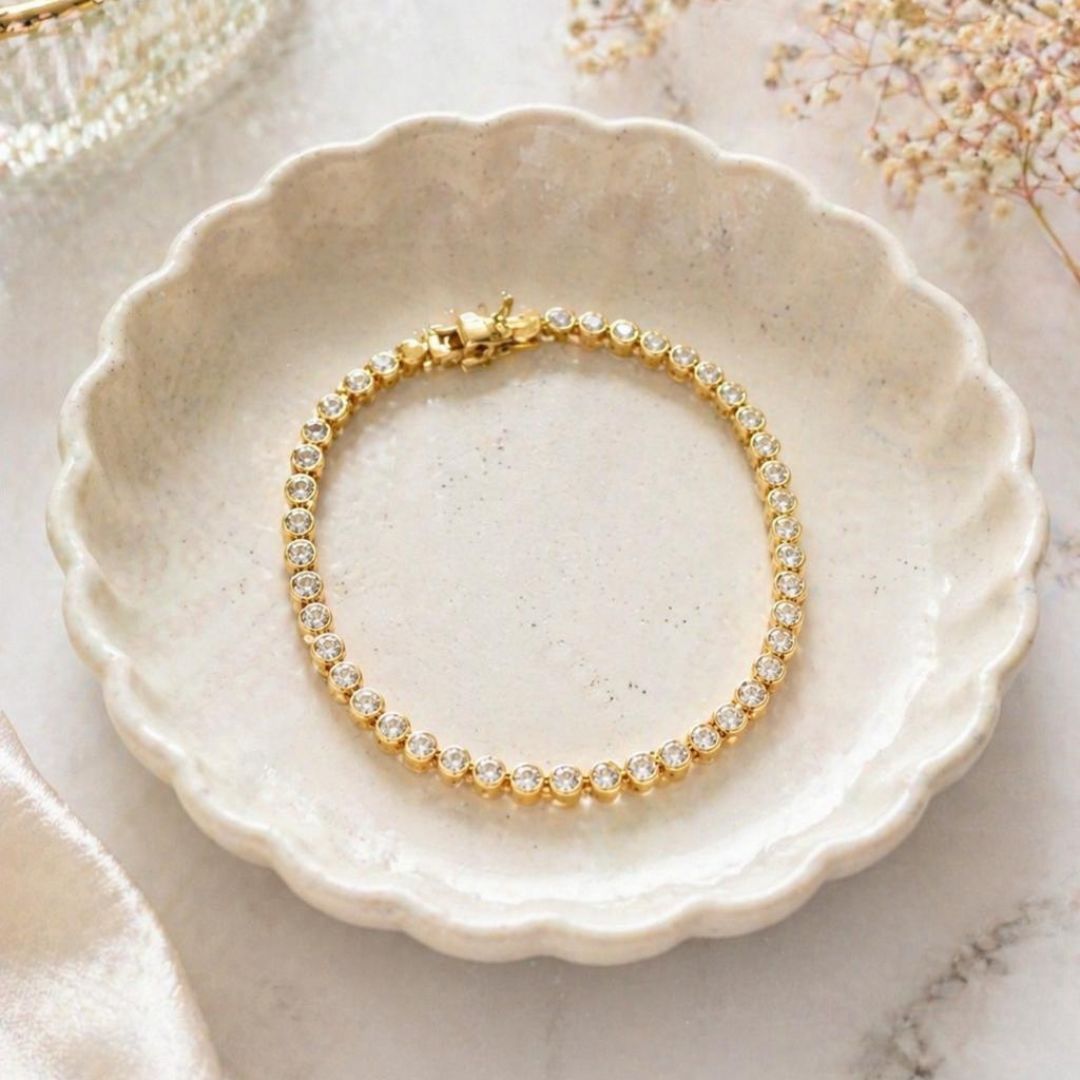 Gold Crystal Tennis Bracelet