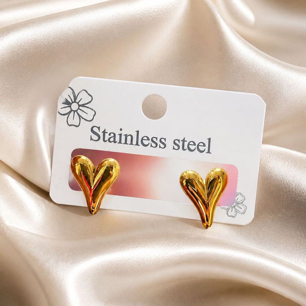 Stainless Steel Love Heart Earrings