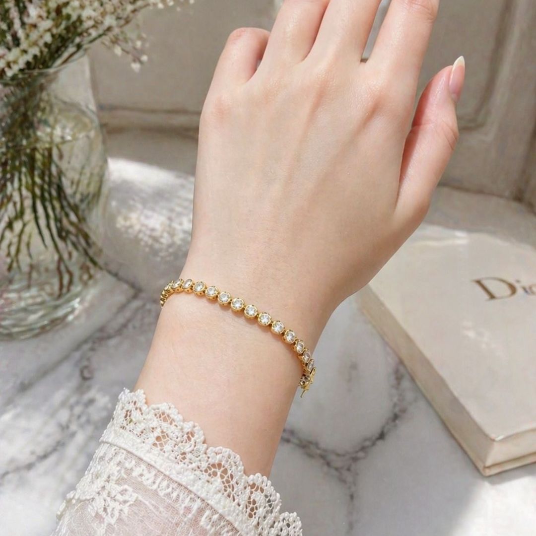 Gold Crystal Tennis Bracelet