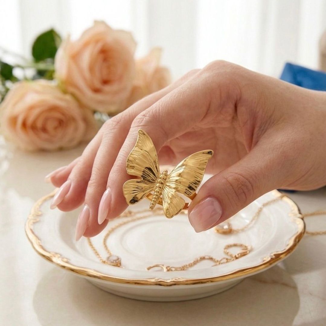 Golden Butterfly Ring
