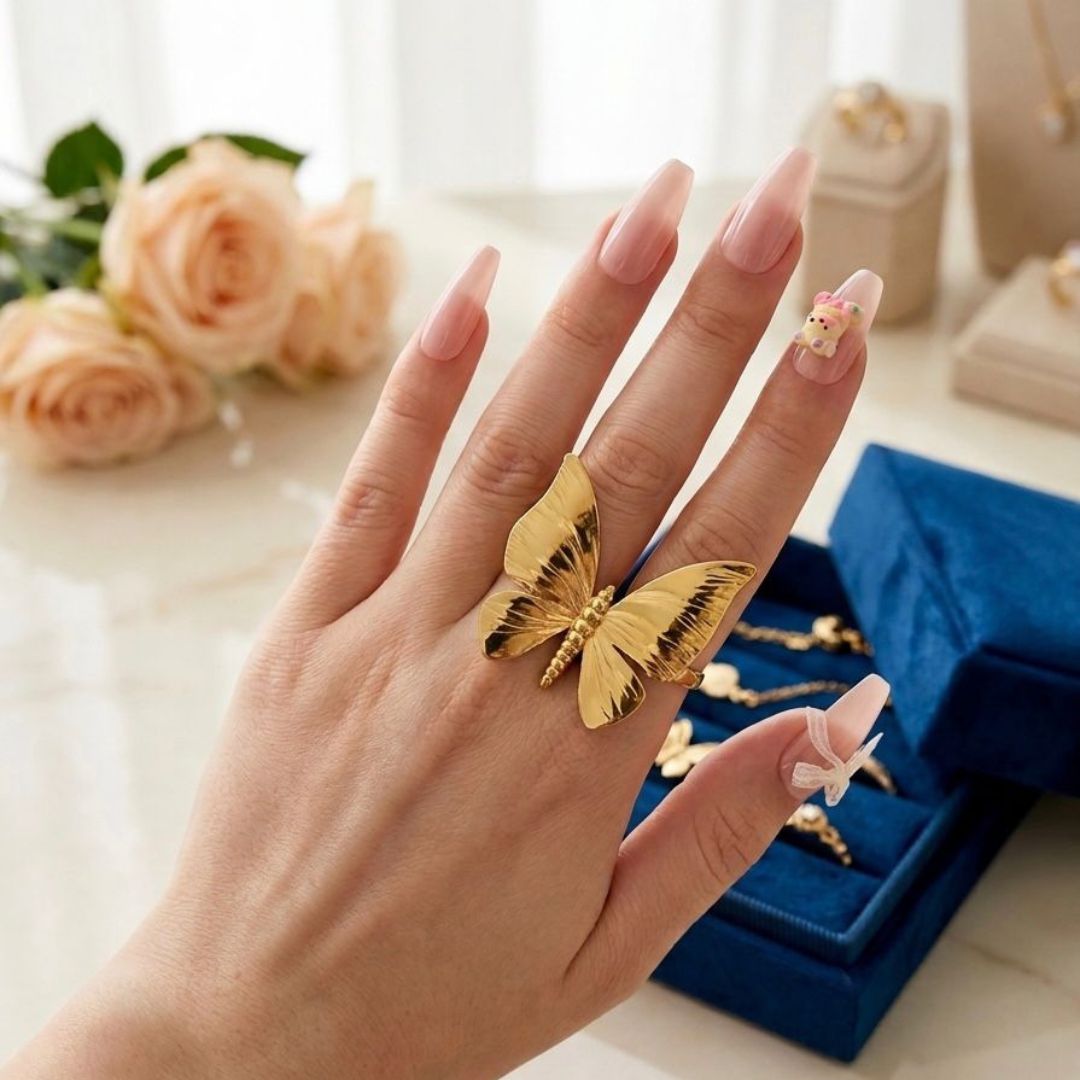Golden Butterfly Ring