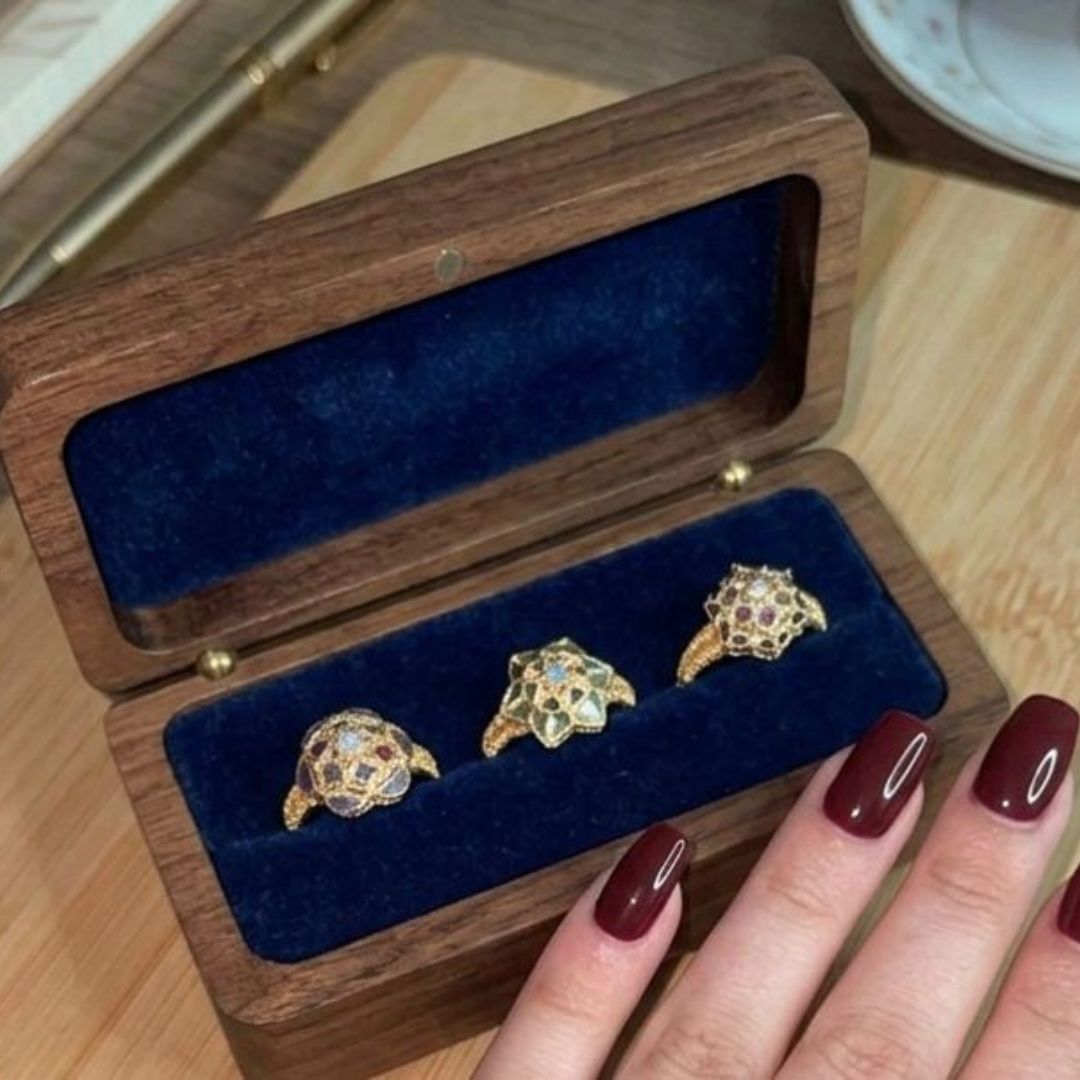 ✨ Vintage Floral Gold Ring Set 💍🌸