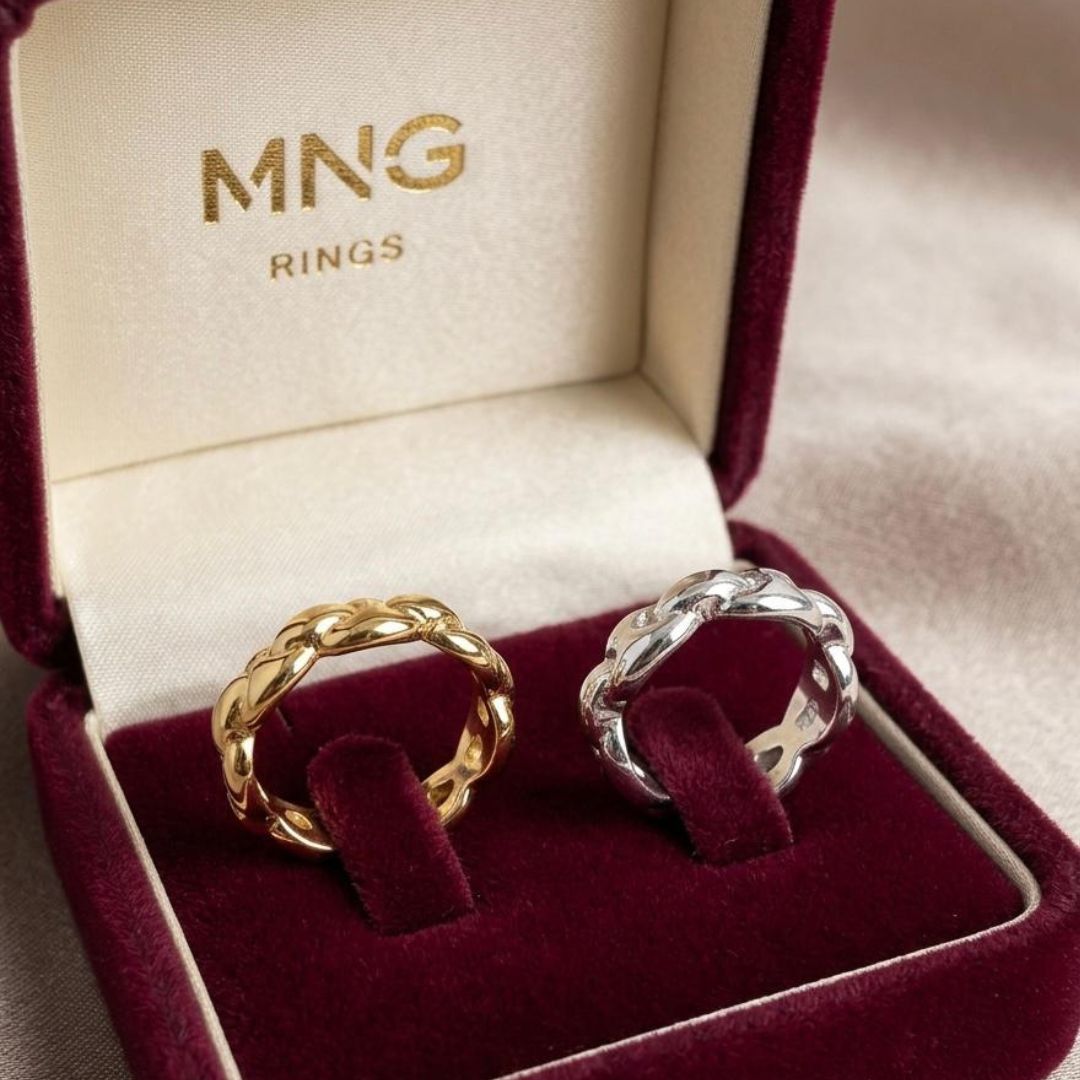 Luxury Duo Chain Rings Set 💍💛🤍