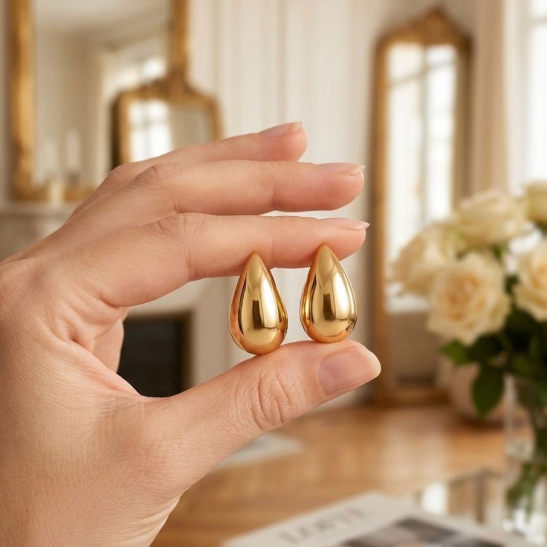 Gold Teardrop Earrings