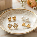 Pair of 4 Stud Earrings Set